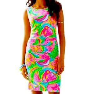 NEW Lilly Pulitzer So A Peeling Madeira Bodycon Dress Elephant Monkey